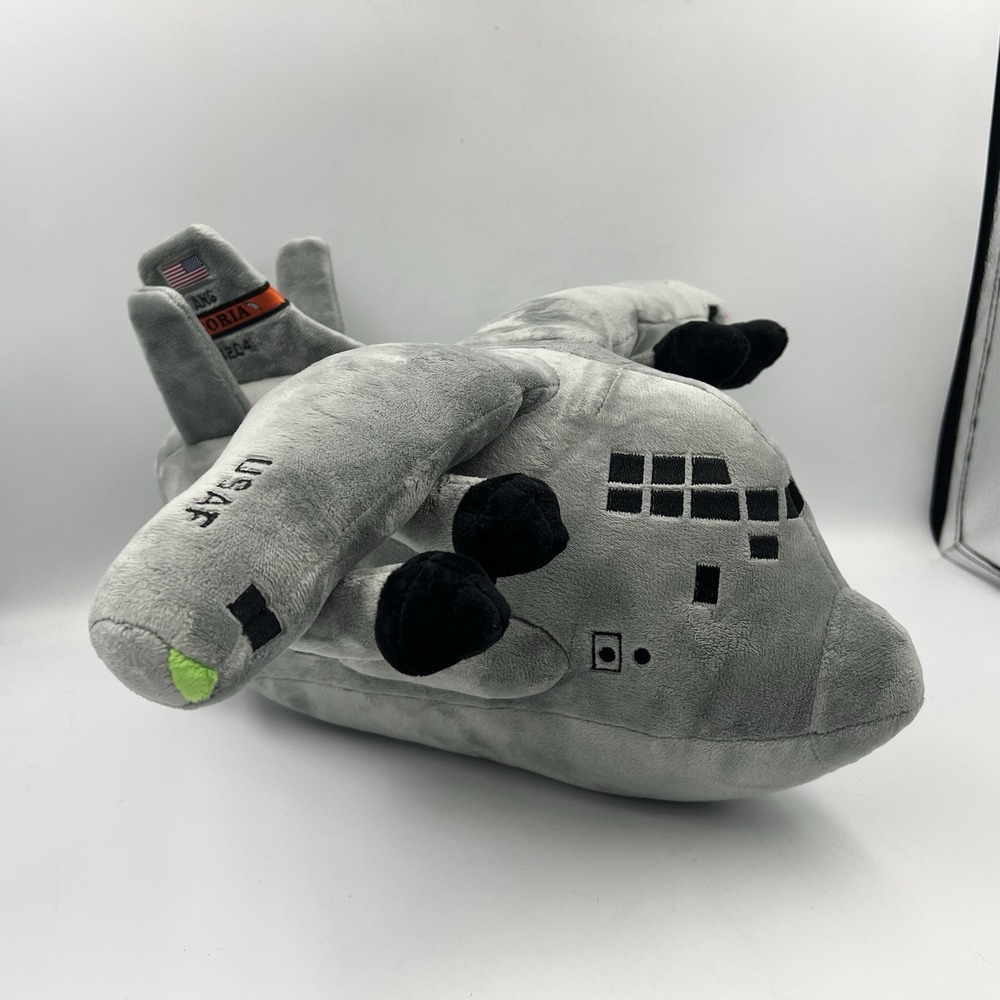 Herkops AC-130 Hercules Aircraft Peoria IL 15" Plush Airplane USA Flag ANG